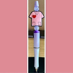 Nurse Silicone Beaded Pen, Ballpoint Pen, Writing Instrument